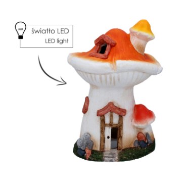 Garden Line Садовая Фигурка — Гриб «Домик» 24 × 23,3 × 35 См, С Подсветкой Led, GOT5730 - Home Club