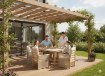 Garden Line Комплект садових меблів з алюмінію (стіл + 6 крісел) бежевий + бежеві подушки, TEK8086 - Home Club, зображення 6