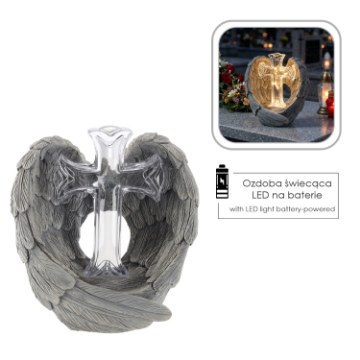 Chomik Фигура «Крест Ангелов» С Подсветкой, 15 x 8 x 16 См, GOT2779 - Home Club