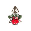 Chomik Деревянная подвесная елочка 25 см, красная, с поинсецией, ANT9763 - Home Club, изображение 2