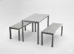 Garden Line Набір Садових Меблів Стіл 110 x 58,5 x 75,5 См + 2 Лавки 110 x 39 x 45 См Сірий, MEB0841 - Home Club