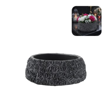 Chomik Цементный Горшок — Тёмно-Серый 25 x 25 x 11 См, DED3004 - Home Club