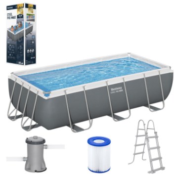 Bestway Бассейн На Опорах 4,04 м × 2,01 м × 1 м (Бассейн, Фильтрующий Насос, Лестница), BES56441 - Home Club