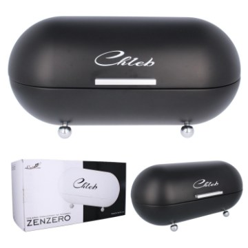Chomik Хлібниця Zenzero — Емальована Чорна 44 × 22,5 × 22 См напис, NEL5057 - Home Club