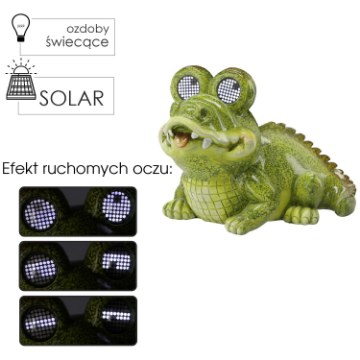 Garden Line Садовая Фигурка — Крокодил С Светящимися Глазами 29,5 x 20,5 x 22 см, светодиодная подсветка, GOT9354 - Home Club