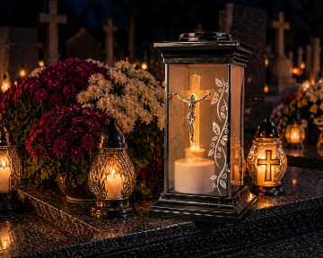 Chomik Солярний Ліхтар 14 × 14 × 28 См З Led-Хрестом, DED9244 - Home Club