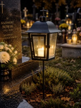 Chomik Металлический фонарь с крестом, матовый черный, LED9114 - Home Club