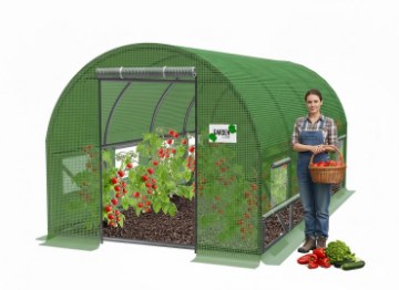 Garden Line 4-сегментный садовый туннель из пленки, 4,5 x 2 x 2 м, зеленый, с возможностью дополнительной вентиляции, TUN3927 - Home Club