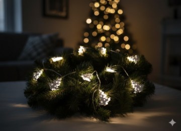 Chomik Світловий Ланцюг Led Білі Ялинки 10 Л Тепло-Білий, LED1006 - Home Club