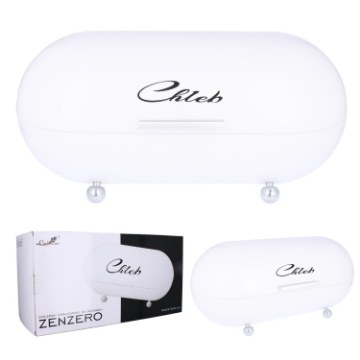 Chomik Хлібниця Zenzero — Емальована Біла 44 × 22,5 × 22 См, напис, NEL5040 - Home Club