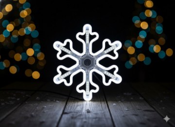 Chomik Снежинка 30 См Неон Led Холодный Белый + Холодный Белый Внутренний/Внешний, LED8295 - Home Club