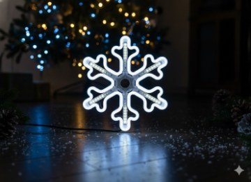 Chomik Сніжинка 30 См Неон Led Холодний Білий + Холодний Білий Флеш Внутрішній/Зовнішній, LED8295 - Home Club