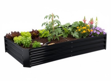Garden Line Грядка для овочів та квітів 240 × 120 × 30 см, прямокутна, антрацитова, ZAK8427 - Home Club