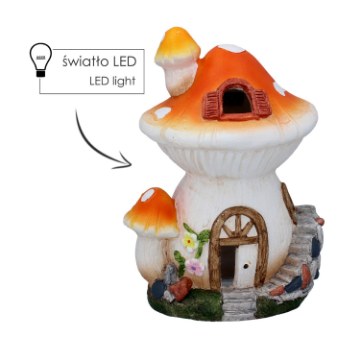 Garden Line Садовая Фигурка — Гриб «Домик» 26 × 21,5 × 36 См, С Подсветкой Led, GOT5723 - Home Club