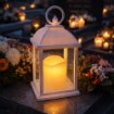 Chomik Ліхтарік З Свічкою Led 10,5 x 10,5 x 20,5 См, Білий, LED9879 - Home Club, зображення 4
