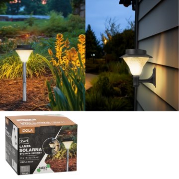 Chomik Солнечная Лампа / Настенный Светильник 2 В 1 19 x 19 x 22 / 70 См Izola Led Тёплый Белый, SOL3750 - Home Club