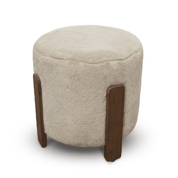 Kontrasto Пуф Seul 37x37x38 см Fut бежевий/горіх Dw, Meb000689 - Home Club