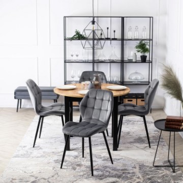 Mebel Elite Стілець Lucky, сірий, велюровий, ME.LUCKY/P/V/K - Home Club