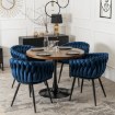 Mebel Elite Стілець Elena, темно-синій, плетений, велюровий, ME.ELENA/GR/V/K - Home Club, зображення 3