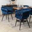 Mebel Elite Стілець Elena, темно-синій, плетений, велюровий, ME.ELENA/GR/V/K - Home Club, зображення 4