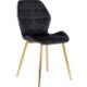 Mebel Elite Стул Lucky черного цвета с золотыми ножками, велюровый, ME.LUCKY/CZ/ZL/V/K - Home Club