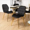 Mebel Elite Стул Lucky черного цвета с золотыми ножками, велюровый, ME.LUCKY/CZ/ZL/V/K - Home Club, изображение 4