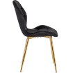 Mebel Elite Стул Lucky черного цвета с золотыми ножками, велюровый, ME.LUCKY/CZ/ZL/V/K - Home Club, изображение 7