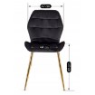 Mebel Elite Стул Lucky черного цвета с золотыми ножками, велюровый, ME.LUCKY/CZ/ZL/V/K - Home Club, изображение 10