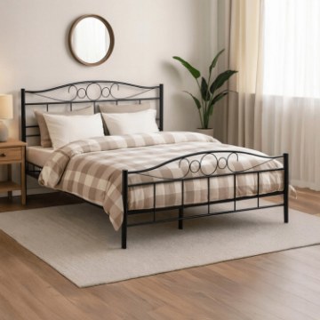 Mebel Elite Металеве ліжко Griffin 160x200, чорне, ME.GRIFFIN/160/CZ/LOZ - Home Club