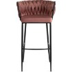 Mebel Elite Барный стул Flores, розовый, велюровый, ME.FLORES/R/CZ/V/H - Home Club, изображение 3