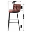 Mebel Elite Барный стул Flores, розовый, велюровый, ME.FLORES/R/CZ/V/H - Home Club, изображение 8