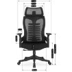 Mebel Elite Обертове крісло Caret, ергономічне, чорне, ME.CARET/CZ/T/FO - Home Club, зображення 12