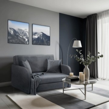 Mebel Elite Комплект из 2 двухместных кресел-кроватей Vero 2, серый, PPHUE.BASIA2/PAROS6/Z2/FW - Home Club