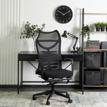 Mebel Elite Обертове крісло Acton, ергономічне, чорне, ME.ACTON/CZ/T/FO - Home Club