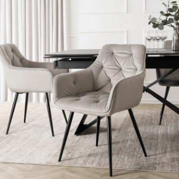 Mebel Elite Стілець Modesto, сірий, велюровий, ME.MODESTO/P/CZ/V/K - Home Club