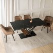 Mebel Elite Стол Rex 2, керамический, раскладной, 180–240 см, черный мрамор/орех, ME.REX2/CZ/O/CER/S180-240 - Home Club, изображение 2