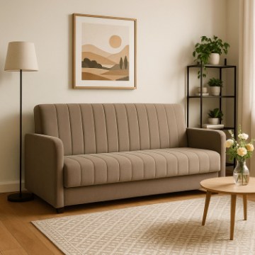 Mebel Elite Комплект із 2 розкладних диванів Porto бежевого кольору, PPHUE.PIEER/PAROS3/Z2/WER - Home Club