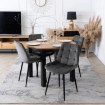 Mebel Elite Комплект: стол Harry (102–142 см) из дуба Craft/черного цвета и 4 стула Chris серого цвета, W.HARRY/DC/CZ/S/CHRIS/P/CZ/V/Z4/K - Home Club