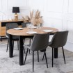 Mebel Elite Комплект: стол Harry (102–142 см) из дуба Craft/черного цвета и 4 стула Chris серого цвета, W.HARRY/DC/CZ/S/CHRIS/P/CZ/V/Z4/K - Home Club, изображение 2