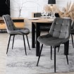 Mebel Elite Комплект: стол Harry (102–142 см) из дуба Craft/черного цвета и 4 стула Chris серого цвета, W.HARRY/DC/CZ/S/CHRIS/P/CZ/V/Z4/K - Home Club, изображение 3