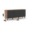 Mebel Elite Комод Bacardi 183 см, дуб Craft Tobacco/графит, W.BILBAO/BL6/DC/GRAF/KOM2D3S - Home Club, изображение 5
