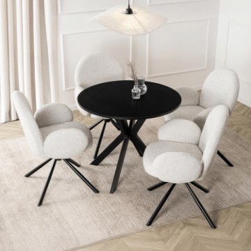 Mebel Elite Стол Lauren 90 см, черный, ME.LAUREN/CZ/S90 - Home Club