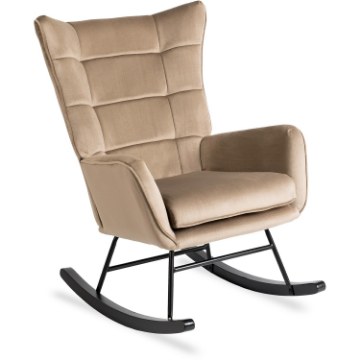 Mebel Elite Кресло-качалка Jackson, бежевое, велюровое, ME.JACKSON/BZ/V/FW - Home Club