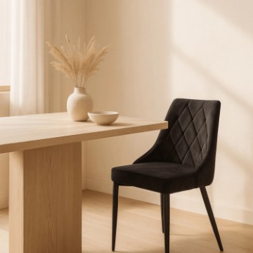 Mebel Elite Стул Cork, черный, велюровый, ME.CORK/CZ/V/K - Home Club