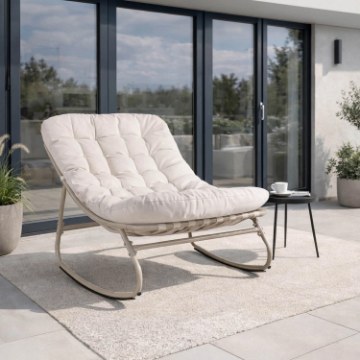 Mebel Elite Кресло-качалка Aurora, бежевый/кашемир, ME.AURORA/BZ/KASZ/T/FW - Home Club