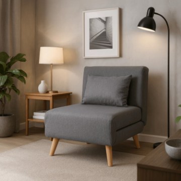 Mebel Elite Раскладной кресло Marry, серый, ME.MARRY/P/DNAT/T/FW - Home Club