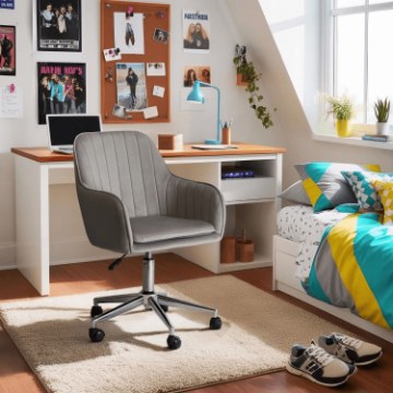Mebel Elite Вращающееся кресло Tom, серое велюровое, ME.TOM/P/CH/V/FO - Home Club