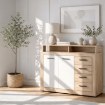 Mebel Elite Комод Blago Midi A 119,5 см, дуб «Сонома»/белый, W.LUNA/MIDIA/DS/B/KOM2D4S - Home Club, изображение 2