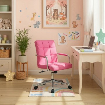 Mebel Elite Поворотный кресло Astro для подростков, розовое, из экокожи, ME.ASTRO/R/CH/E/FO - Home Club