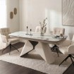 Mebel Elite Раздвижной керамический стол Verona 160–240 см, белый мрамор/кашмир, ME.VERONA/B/KASZ/CER/S160-220 - Home Club, изображение 2